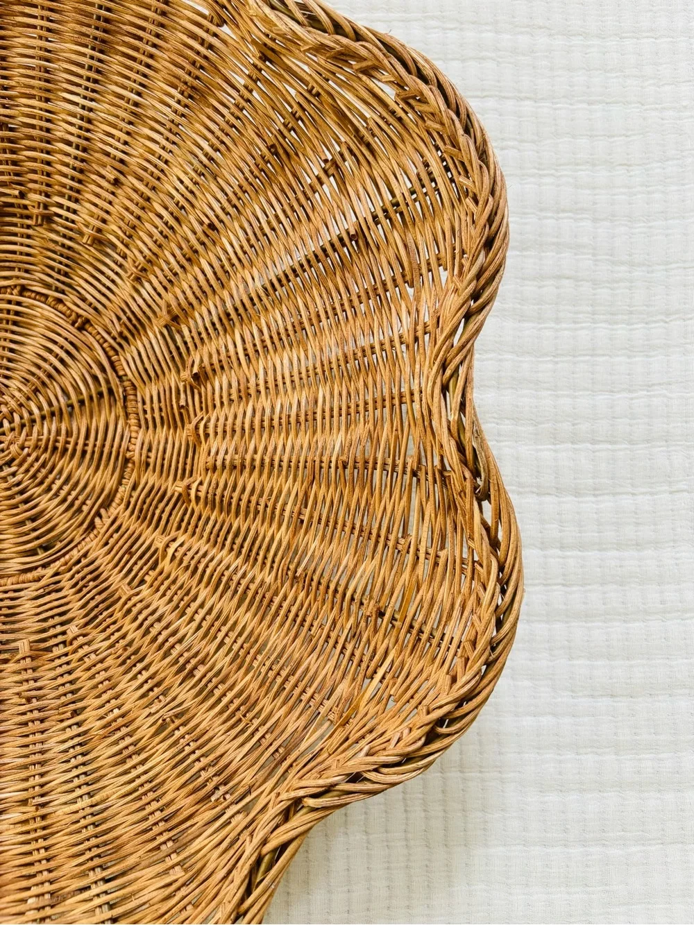 Threshold x Studio McGee Scallop Woven Shallow Bowl Basket Natural NWT